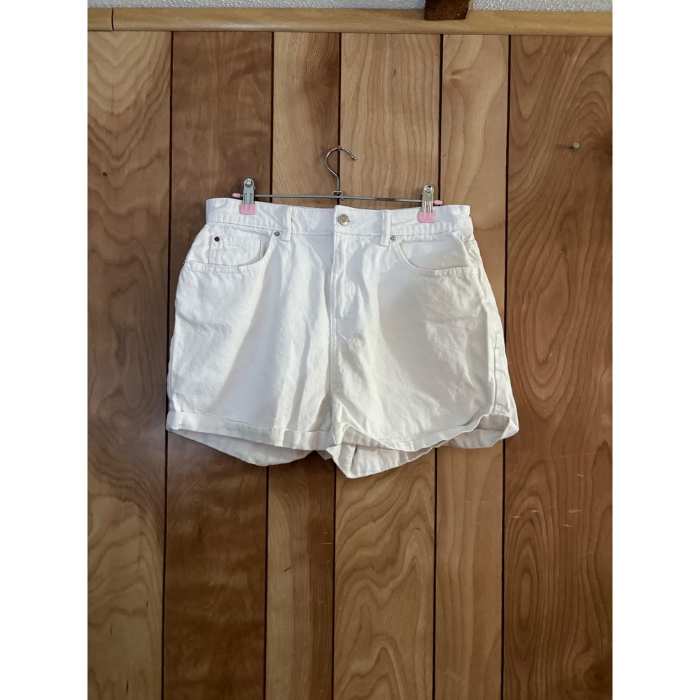 Denim Co‎ Womens White High Waisted Denim Shorts Size 10 Casual Summer Cotton